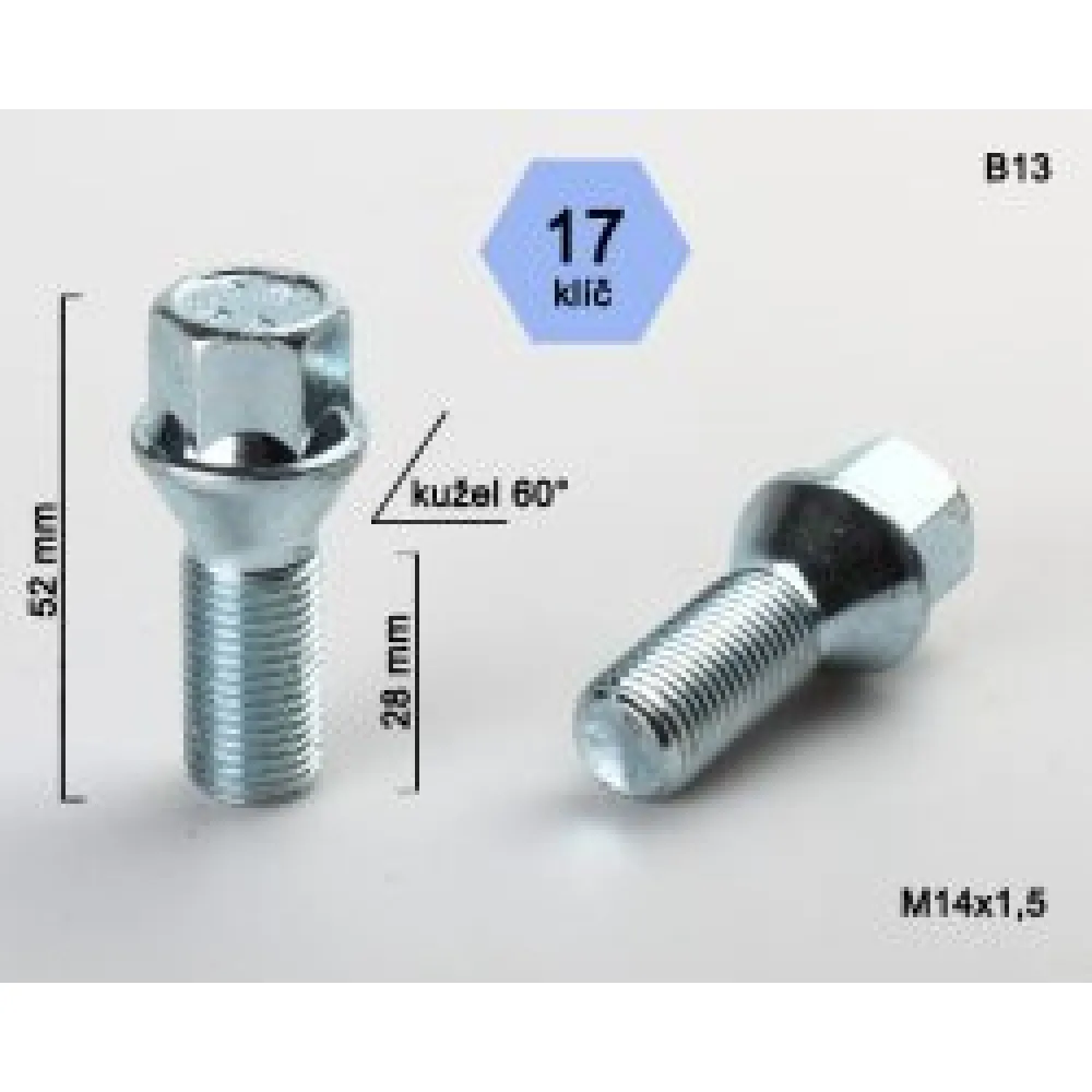 Varžtas BIMECC 14X1,5 56/28 H17 kon/cink B13 (250)