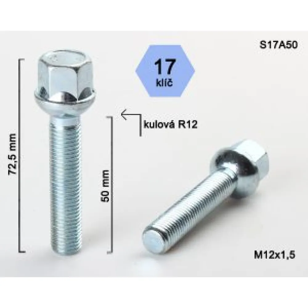 Varžtas BIMECC 12X1,5 50 sfer S17A50 (200)