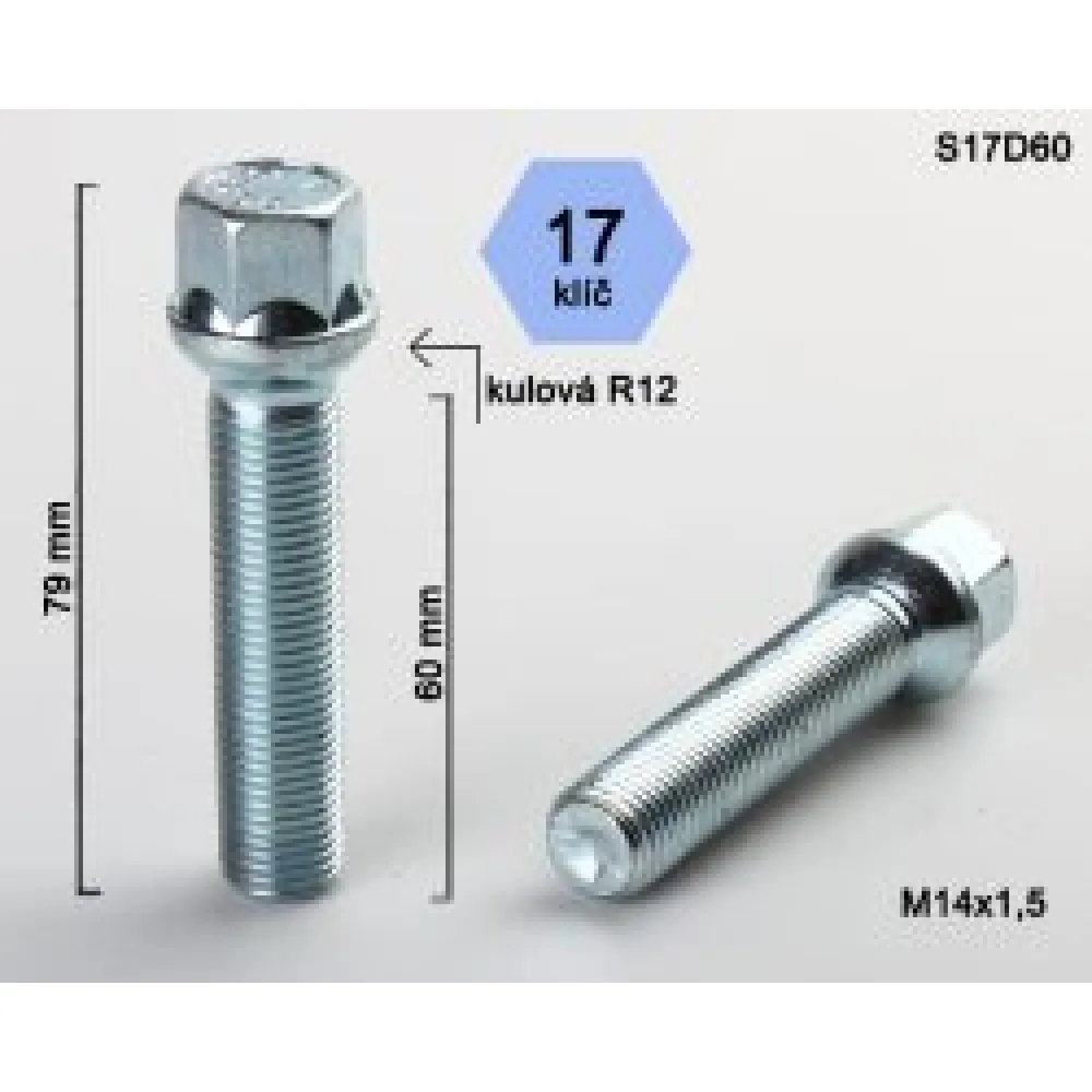 Varžtas BIMECC 14X1,5 60 sferinis S17D60-RDTT (150)