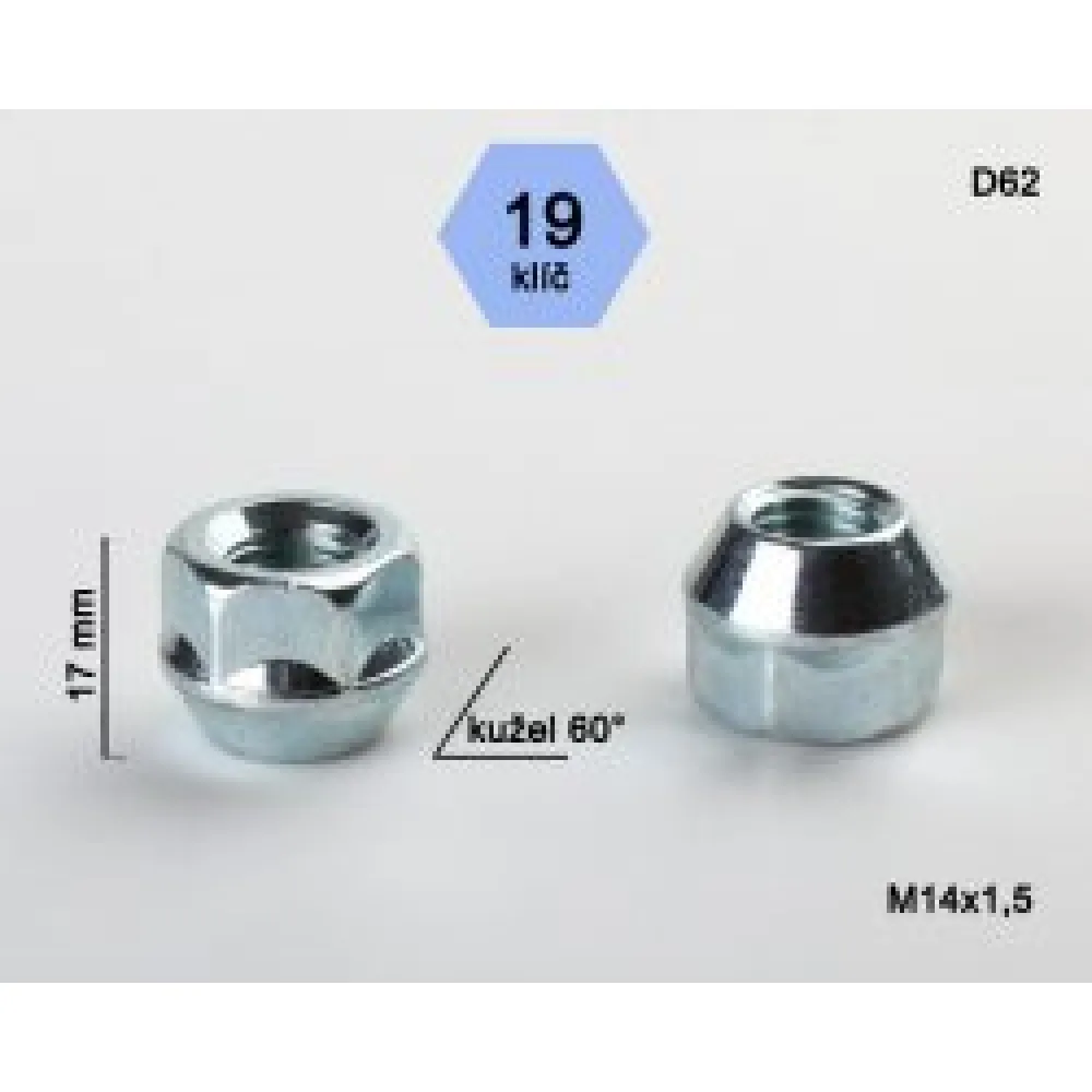 Veržlė BIMECC 14X1,5 16 H19 atvira D62 (500)