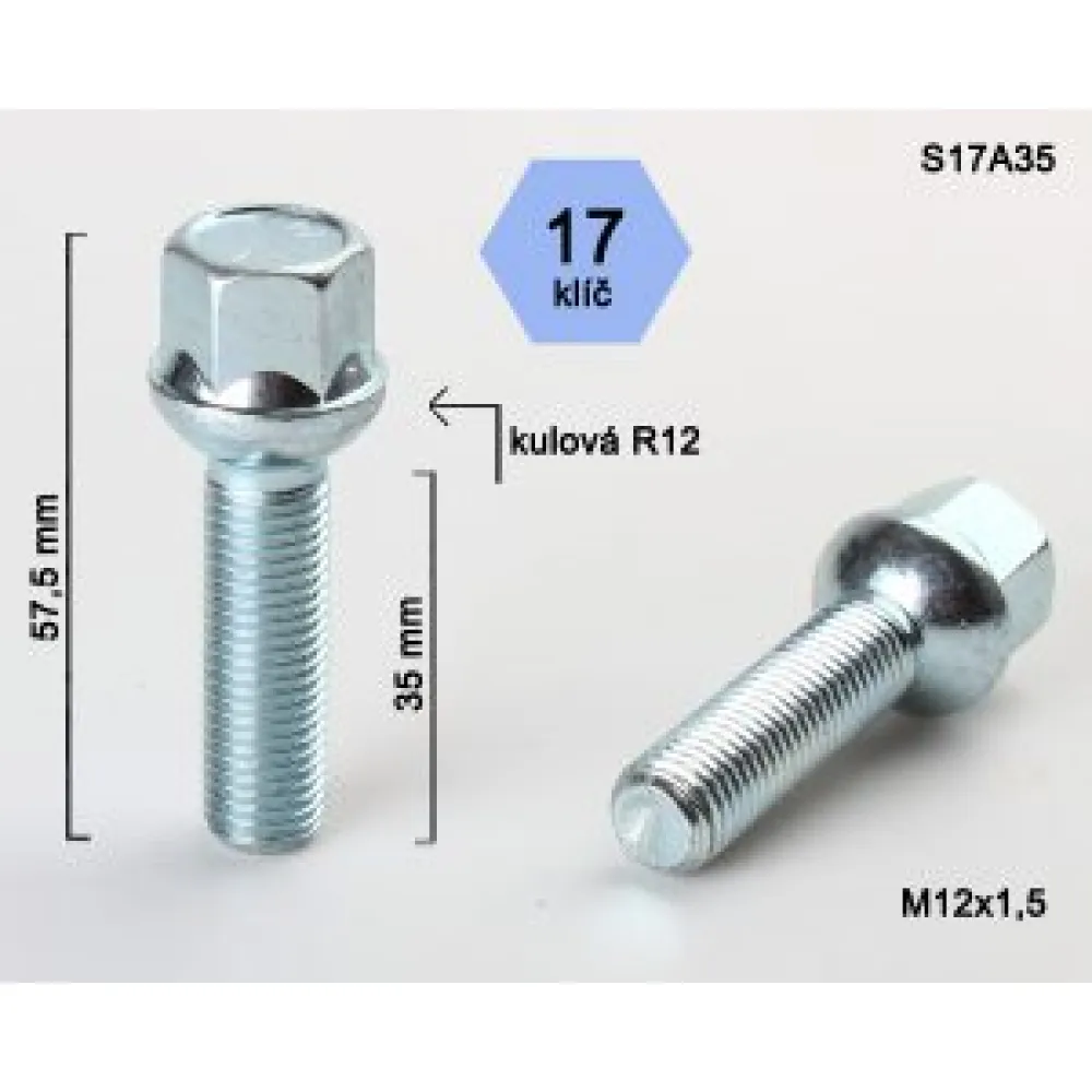 Varžtas BIMECC 12X1,5 35 sferinis S17A35-RDTT (250)