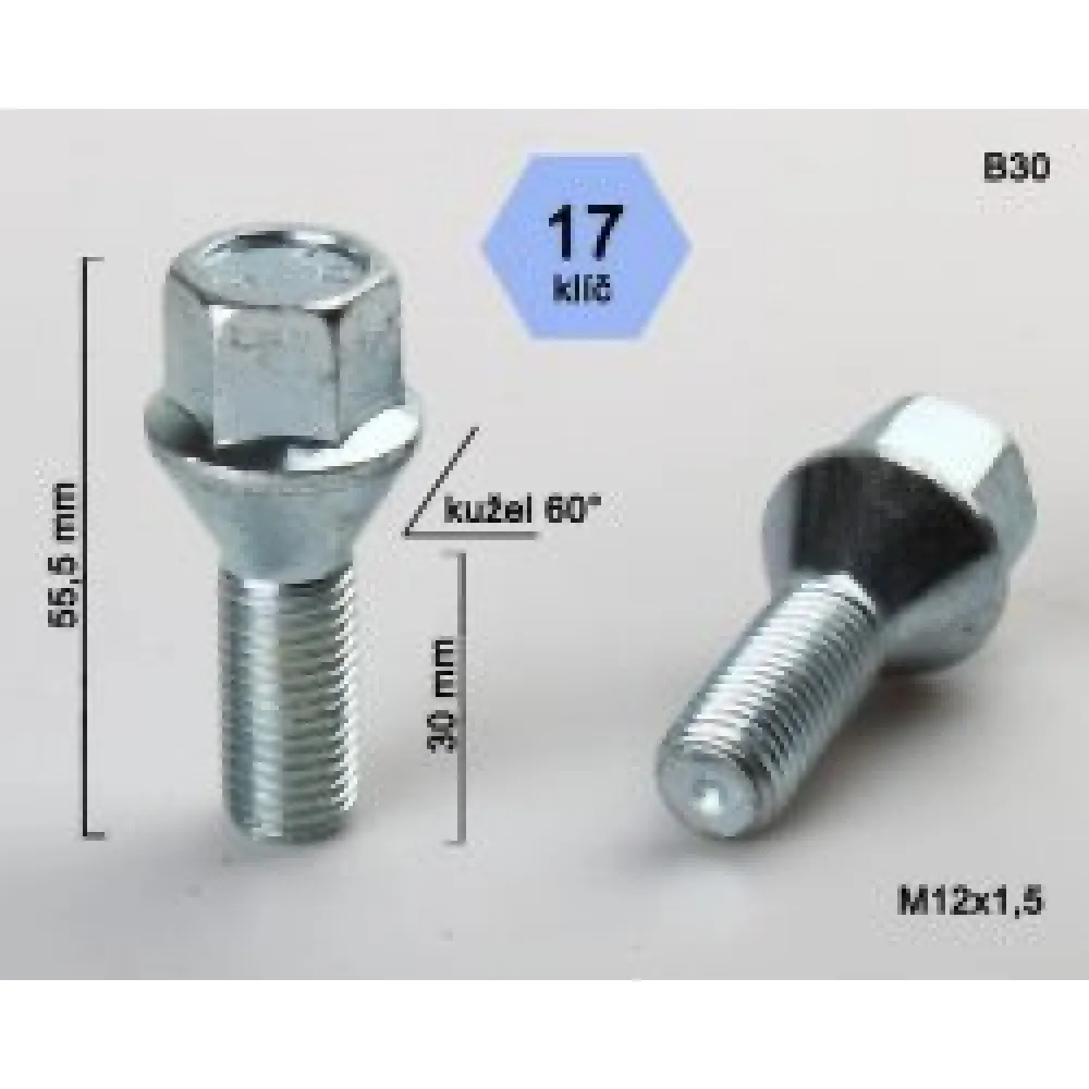 Varžtai BIMECC 12x1,5 30 kon H17 B30 (250)