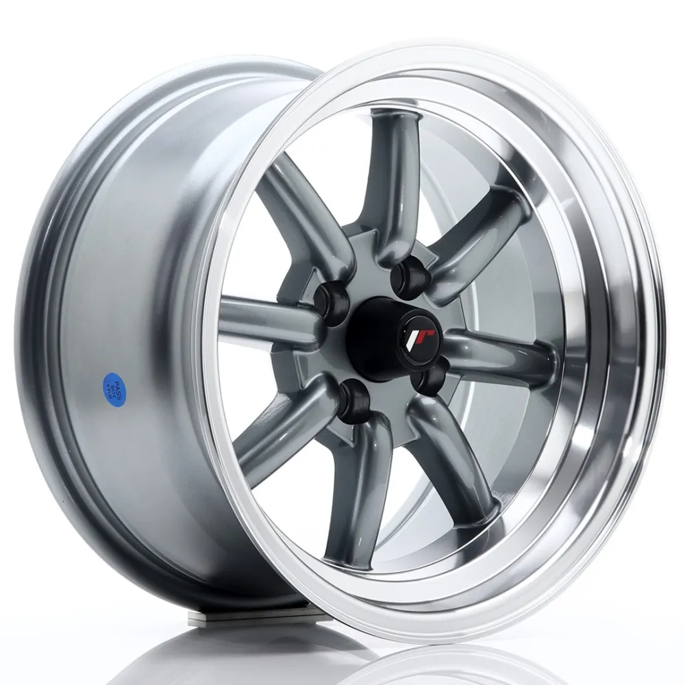 JR Wheels JR19 15x8 ET0 4x100 Gun Metal w/ Machined Lip