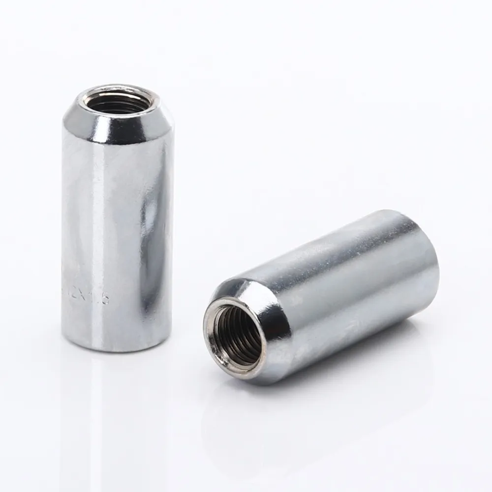 Set of SILVER LONG imbus lug nuts 12x1,25 + Key