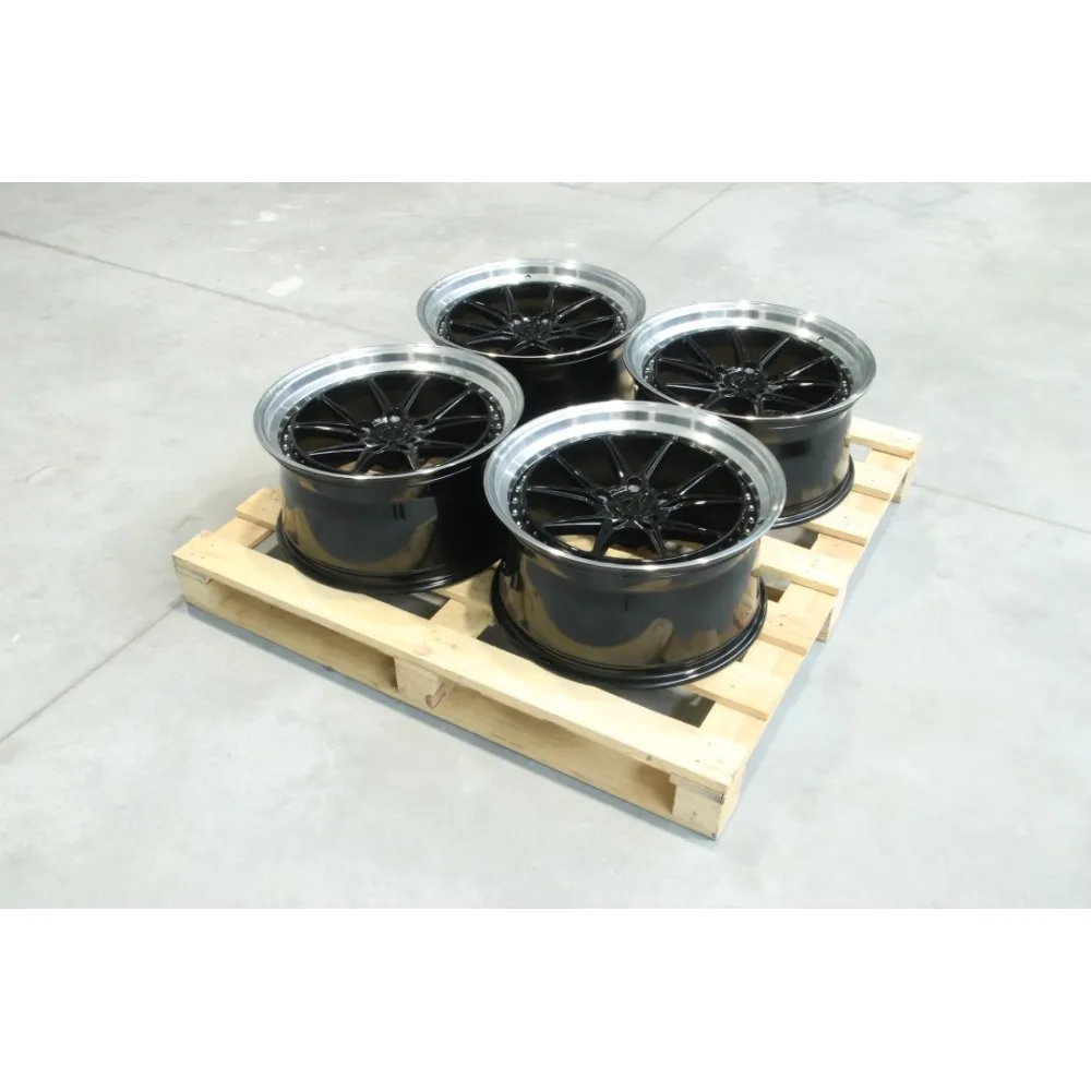 Set of JR39 19x9,5 ET22 5x120 Gloss Black w/ Machined Lip