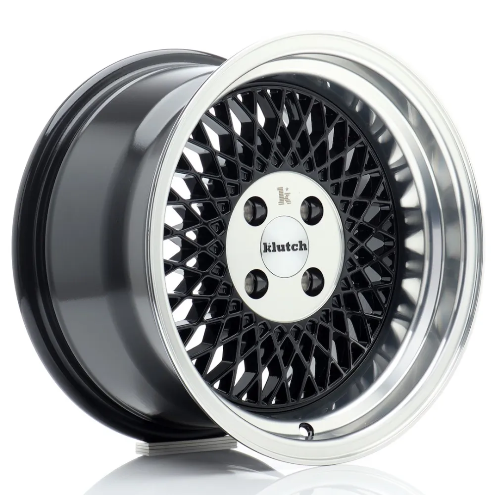 Klutch SL1 16x8 ET15 4x100 Gloss Black w/ Machined Lip