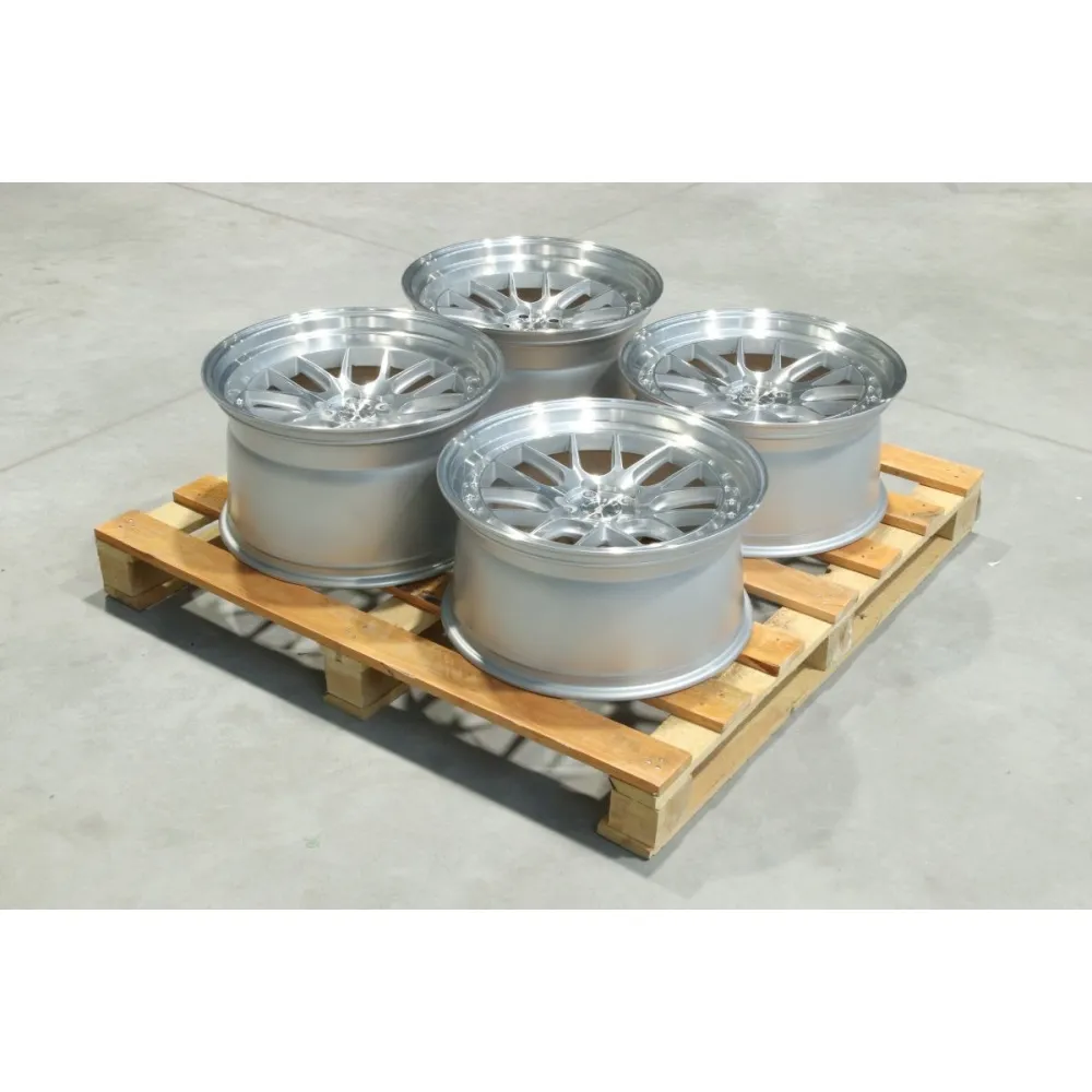 Set of JR40 19x9,5 ET28 + 19x11 ET22 5x112 Silver Machined Face