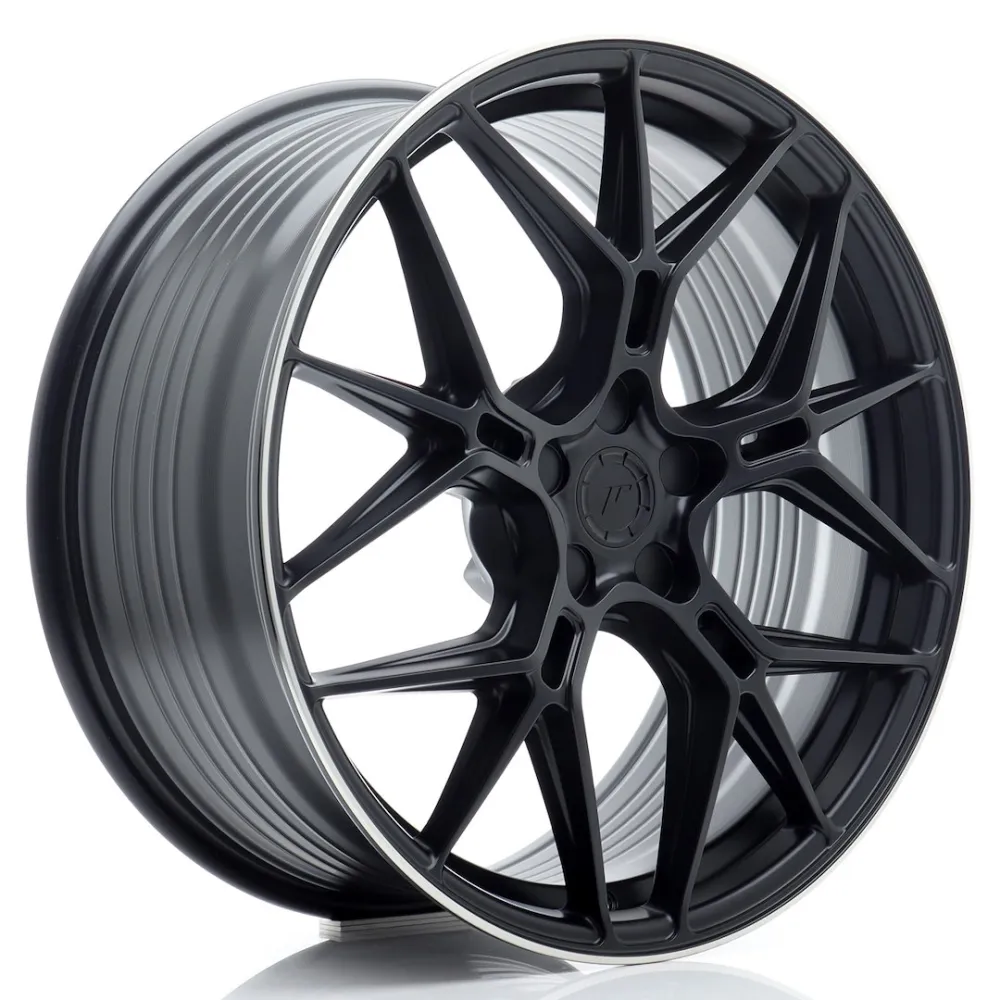 JR Wheels JR51 20x9 ET20-51 5H BLANK Satin Black w/ Machined Lip
