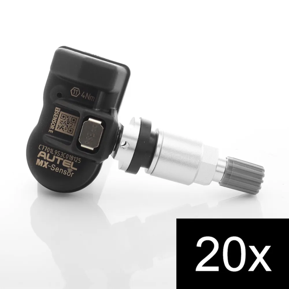 Set of 20pcs TPMS Autel MX-Sensor E 315+433MHz Metal Stem Silver